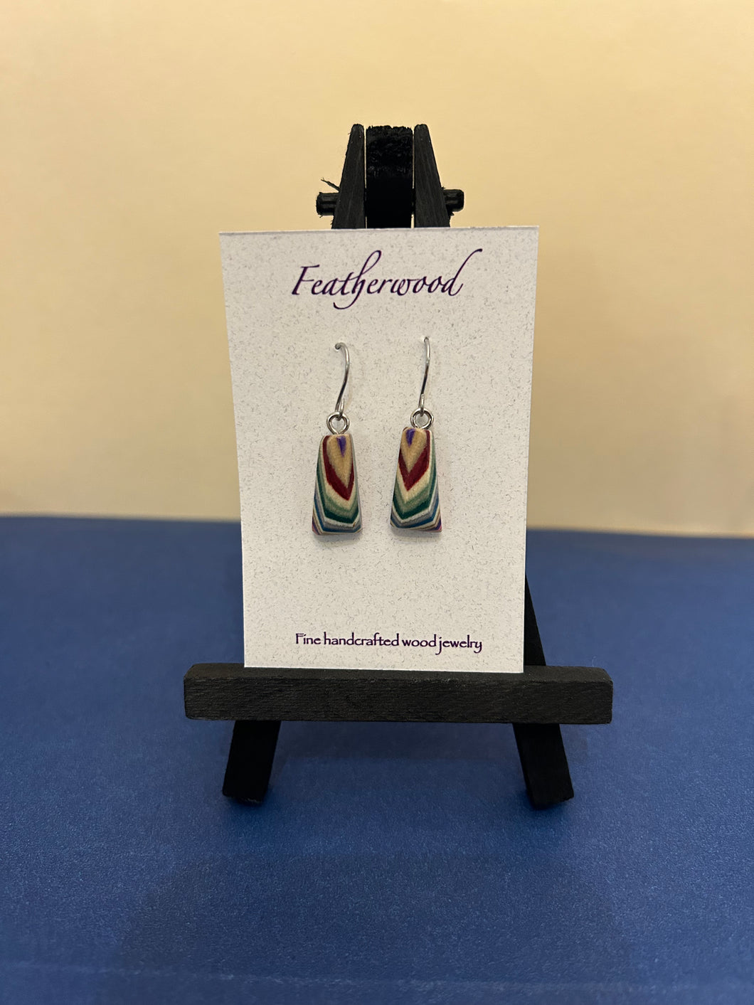 Tiny Triangle Featherwood Earrings