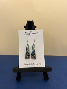 Short Triangle Featherwood Earrings