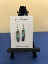 Load image into Gallery viewer, Short Rectangle Featherwood Earrings
