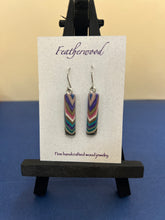 Load image into Gallery viewer, Short Rectangle Featherwood Earrings
