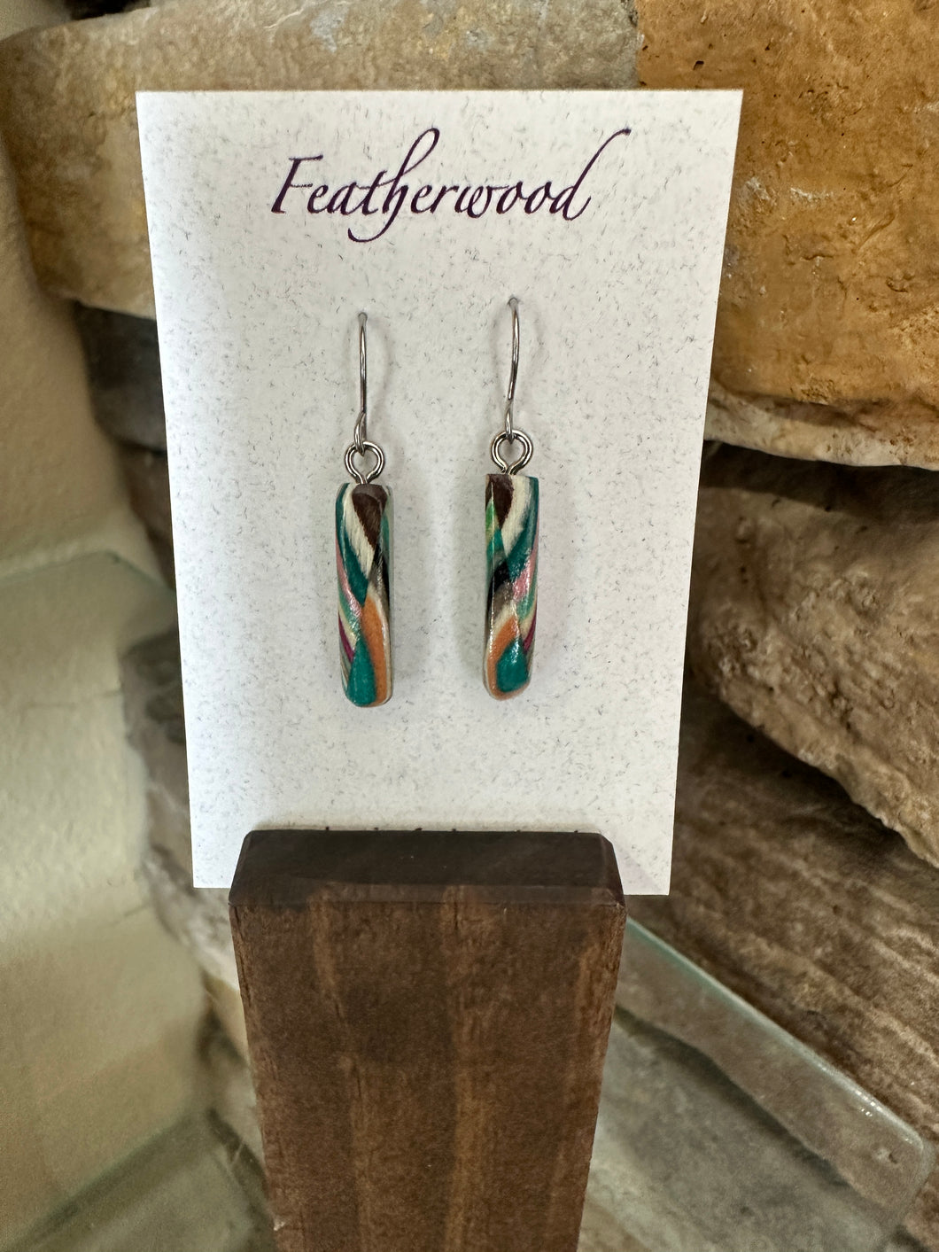 Skinny Mini Featherwood Earrings