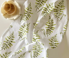 Load image into Gallery viewer, Fern cotton flour sack tea towel
