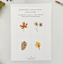 Load image into Gallery viewer, Fall Leaves paintable notecards
