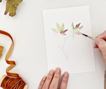 Load image into Gallery viewer, Fall Leaves paintable notecards
