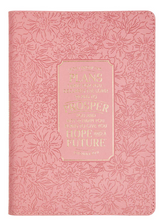 Load image into Gallery viewer, Hope and a Future Pink Bloom Faux Leather Classic Journal - Jeremiah 29:11
