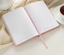 Load image into Gallery viewer, Hope and a Future Pink Bloom Faux Leather Classic Journal - Jeremiah 29:11
