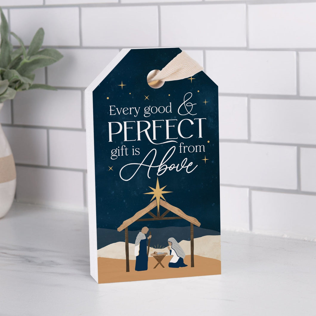 Every Good and Perfect Gift is From Above Tag Shape Decor