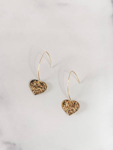 The June heart gold plated earrings