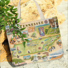 Load image into Gallery viewer, Tennessee Map Canvas Tote Bag
