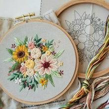 Load image into Gallery viewer, Floral Harvest Embroidery Kit
