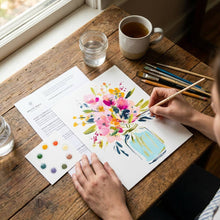 Load image into Gallery viewer, All-In-One Beginner Watercolor Paint Set - Jar of Flowers
