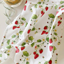 Load image into Gallery viewer, Strawberry cotton flour sack tea towel
