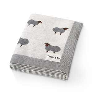 100% Luxury Cotton Swaddle Receiving Baby Blanket - Sheep: Pink