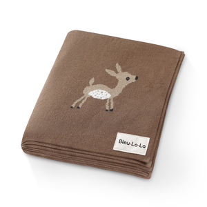 100% Luxury Cotton Swaddle Receiving Baby Blanket - Deer: Grey