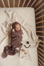 Load image into Gallery viewer, 100% Organic Cotton Luxury Organic Blanket + Bonnet Hat Set: Purple
