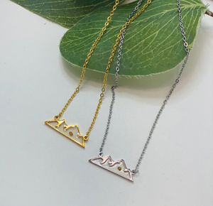 Mountain Necklace with real Mustard Seed: Gold