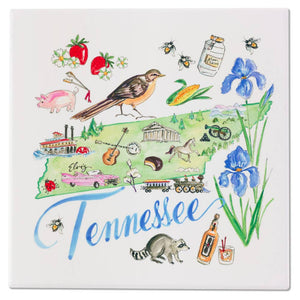 TN State Collection 8" Ceramic Trivet Tennessee Rosanne Beck