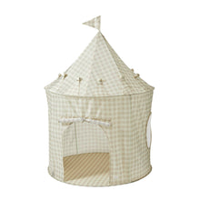 Load image into Gallery viewer, Kids Play Tent Castle with Recycled Fabric - Prints: Checkerboard Green
