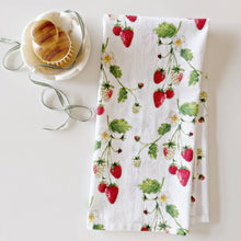 Load image into Gallery viewer, Strawberry cotton flour sack tea towel
