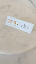 Load image into Gallery viewer, The Morgan gold plated heart stud earrings
