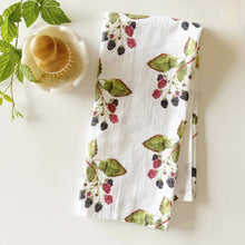 Load image into Gallery viewer, Blackberry cotton flour sack tea towel
