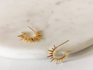 Mikel 18k gold stud earrings-non tarnish-hypoallergenic