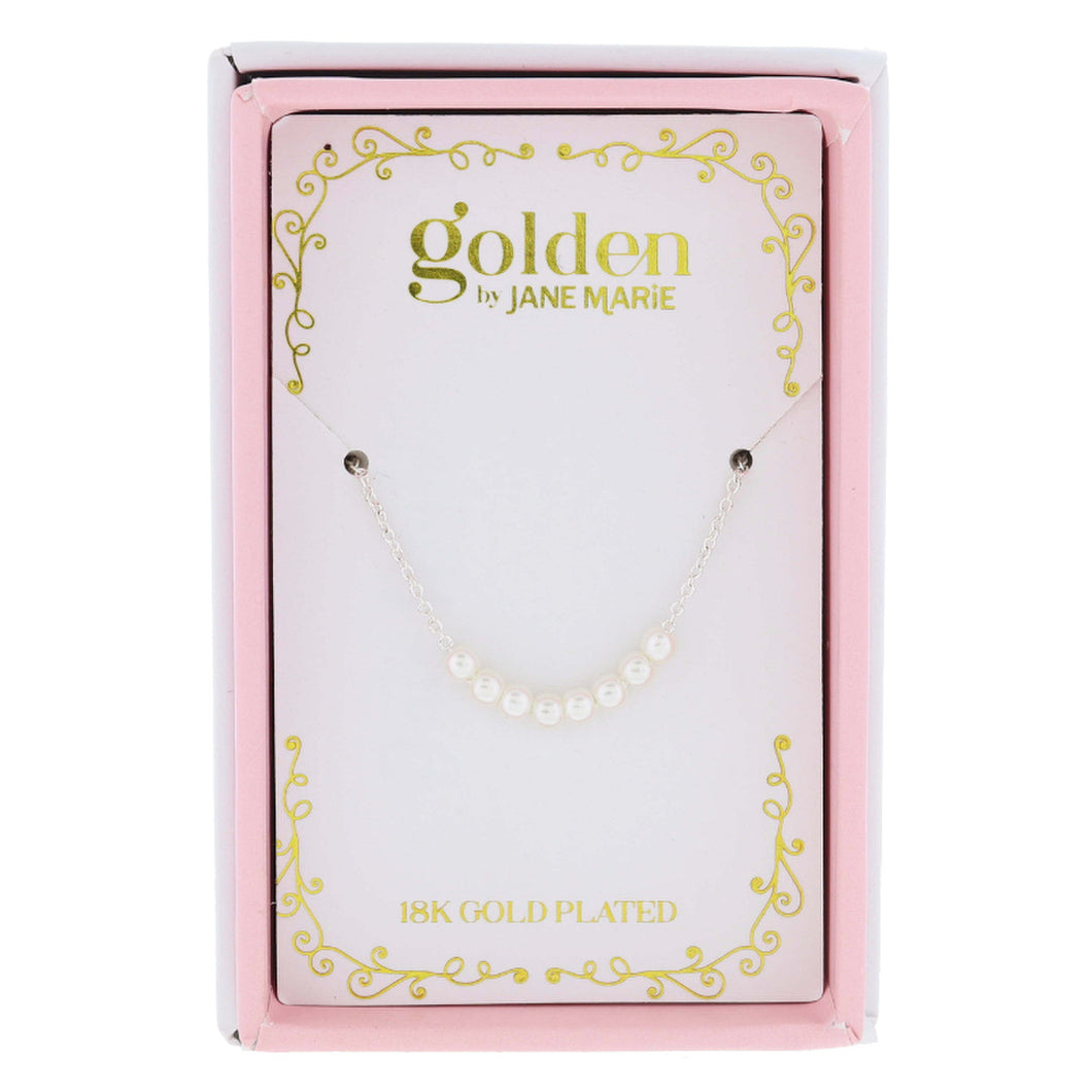 Sweetheart kids Pearl Beaded Necklace - white gold