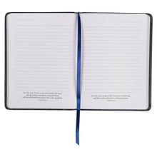 Load image into Gallery viewer, Wings like eagles Navy Blue Handy-Sized Faux Leather Journal- Isaiah 40:31
