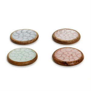 Shimmering Hand-Crafted Wood Coasters