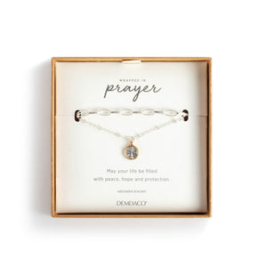 Wrapped in Prayer Adjustable Bracelet - Silver