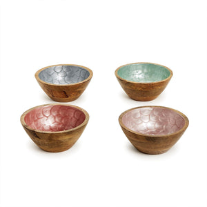 Shimmering Hand-Crafted Wood Tid Bit Bowl