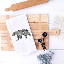 Load image into Gallery viewer, Black Bear Flour Sack Tea Towel
