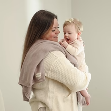 Load image into Gallery viewer, Heritage Knit 100% Organic Cotton Luxury Knit Baby Swaddle Blanket  : Plum

