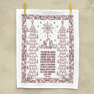 Great Joy for All the People Christmas Tea Towel