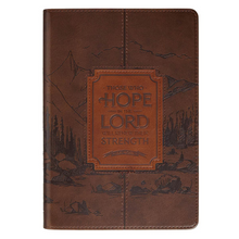 Load image into Gallery viewer, Hope in the Lord Chestnut Brown Faux Leather Classic Journal - Isaiah 40:31
