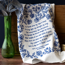 Load image into Gallery viewer, In Christ Alone Blue - Hymn tea towel
