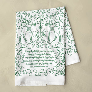 O Come All Ye Faithful Christmas Tea Towel