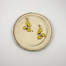 Load image into Gallery viewer, Large Honeycomb Bee Earrings
