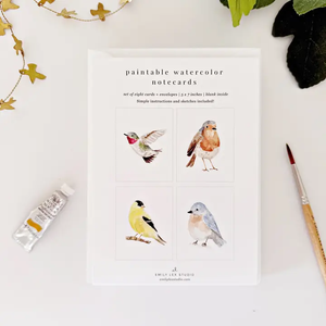 Backyard Birds paintable notecards