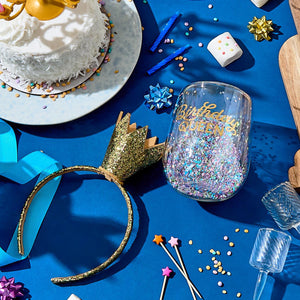Birthday Queen Stemless Wine Glass