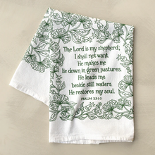 Load image into Gallery viewer, The Lord is My Shepherd Scripture tea towel
