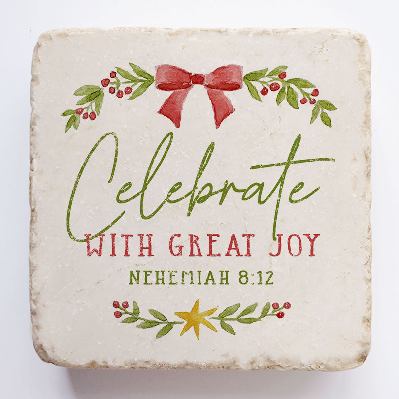 Nehemiah 8:12 Scripture Stone