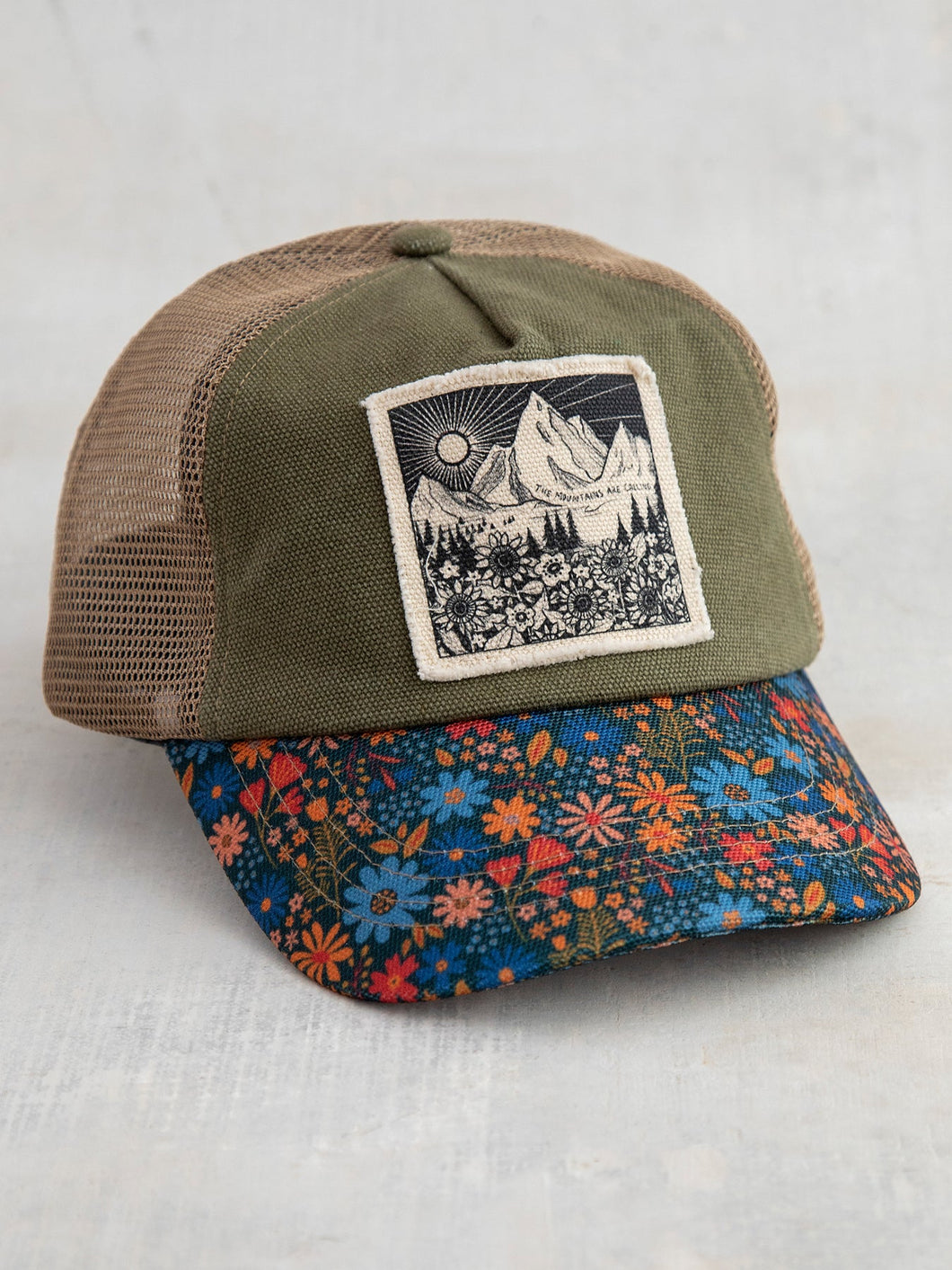 Canvas Trucker Hat- Mountains