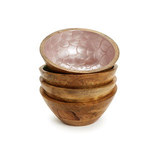 Shimmering Hand-Crafted Wood Tid Bit Bowl