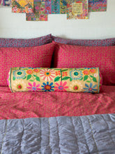 Load image into Gallery viewer, Folk Flower Tufted Bolser Pillow
