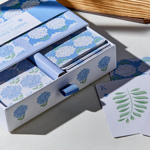 Hydrangea Double Deck Textured Playing Cards in Gift