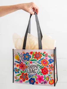 Cream Floral Happy Bag - Large