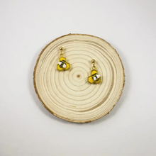 Load image into Gallery viewer, Small Honeycomb Bee Earrings
