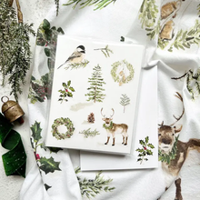 Load image into Gallery viewer, Evergreen Christmas Tea Towel
