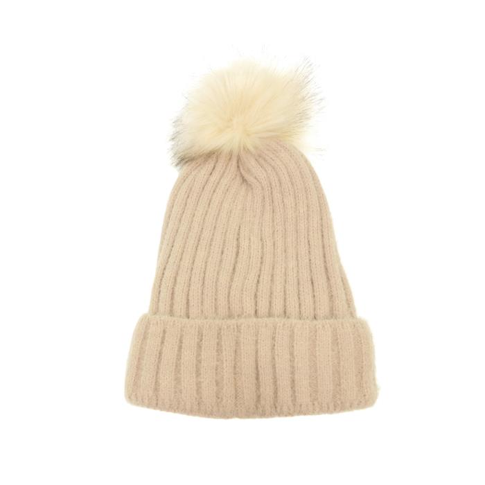 Single Cable Pom Pom Hat